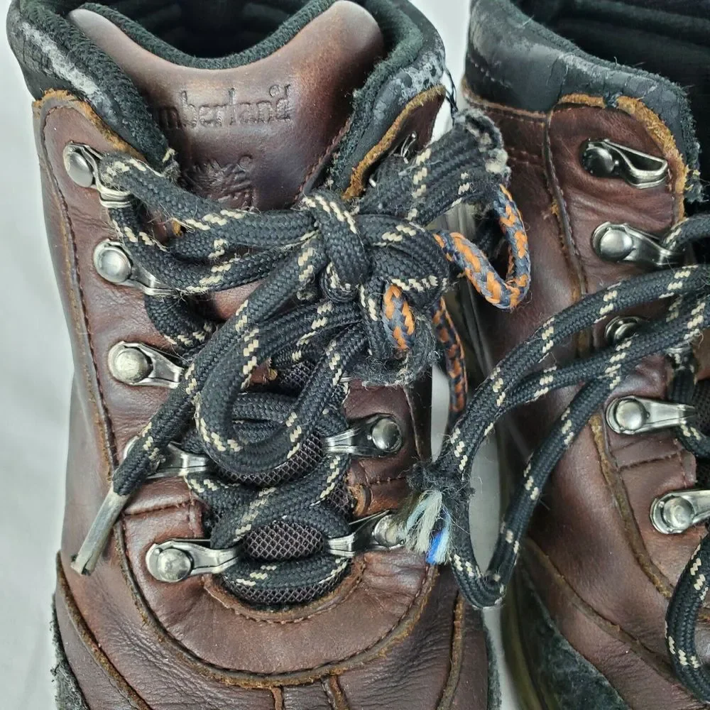 Timberland Boys‎ Pawtuckaway Brown Leather Waterproof Hiking Boots Size 1.5